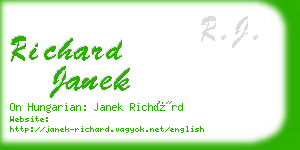 richard janek business card